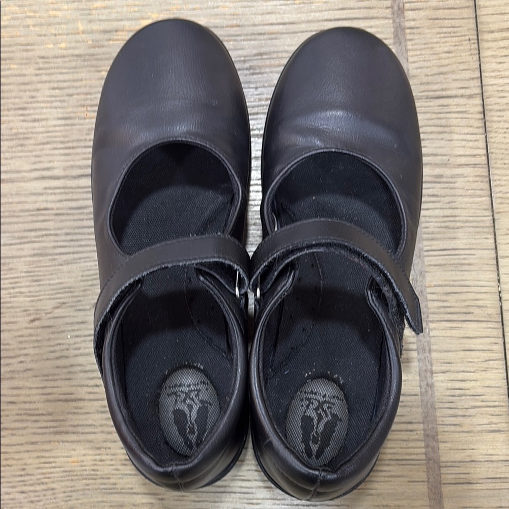 Hush Puppies Black Dress / School Shoes with Double Strap